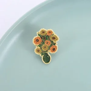 Sunflower Bouquet Enamel Pins Costume Accessories Art Brooches Clothing Backpack Lapel Badges Jewelry Gifts for Friends