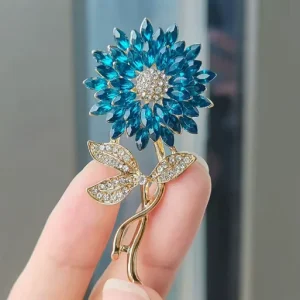 Sunflower Brooch Beautiful 3D Zinc Alloy Fashion Pin Accessory with Realistic Sunflower Design