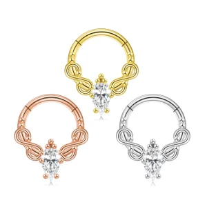 Surgical Grade 316L Stainless Steel Hinged Nose Piercing Body Jewelry Rings for Women