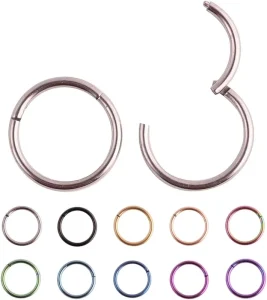 Surgical Steel Hinged Segment Ring Nostril Hoop Septum Clicker Piercing Body Jewelry