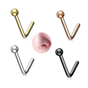 Surgical Steel Jewelry Nose Rings Gold Stud Plain Ball Top Nose Piercing Fashion Body Jewelry for Women Men