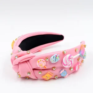 Sweet Candy Knotted Headbands with Lollipop Candy & Ice Cream Charms Cute Dessert Themed Hair Accessories