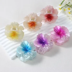 Sweet Cool Fashion 6cm New Style Women Flower Hair Claw Clips Girls Hawaiian Plumeria Bauhinia Hair Claws Accessories