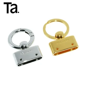 TANAI 1 Inch Keychains Silver 24k Gold Fob Hardware Sets Designer With Screws Custom Logo Key Chain