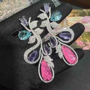 TIANSHE 5A Zircon Exaggerated Fashion Earrings Hot Selling Luxury High End Earrings for Women
