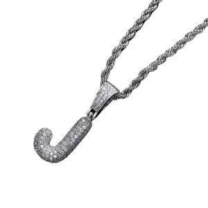 TZM8 Silver Plated Men’s Necklace Initial ICY Bubble Letter Hip hop Style Copper OEM ODM