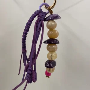 Tassel Braided Rope + Acrylic Beaded Chain Bag Charm Luggage DIY Accessory
