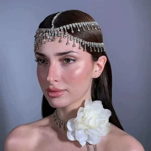 Tassel Hair Chain Rhinestone Headwear for Women’s Fashion Stage Performance Accessories