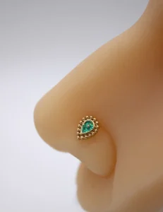 Teardrop Nose Ring Stud Stainless Steel L Shaped Nose Piercing 20G Fashion Body Jewelry