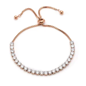 Telescopic Adjustment 3mm~4mm Zircon Bracelet Titanium Steel Gold Plated Diamond Setting Tennis Chain Bracelet Jewelry