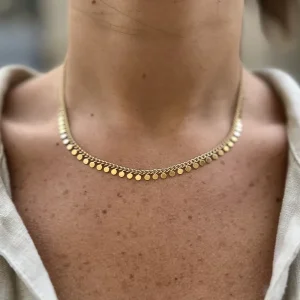 Temperament Trendy Women’s Round Clavicle Necklace 18K Gold Plated Stainless Steel Personalize Fashion Jewelry