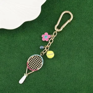Tennis Gold Plated Bag Charms Cute Gold Plated Halloween Keychain Purse Charms for Handbags