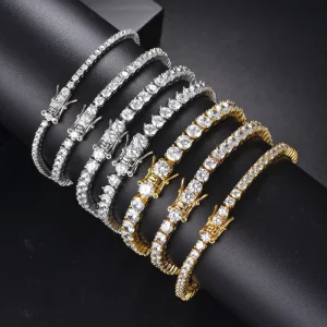 TennisChain European and American Jewelry 2 6MM Tennis Chain Fashionable Hip Hop Zircon Bracelet for Men and Women High End Feel