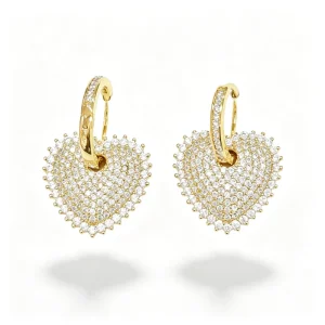 Textured Twisted Hoops 18K Gold Plated Copper Zircon Geometric Drop Earrings Bold Retro Glamour Party