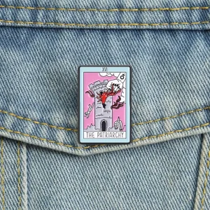The Patriarchy Tarot Cards Enamel Pins Feminist Women Power Theme Lapel Brooch