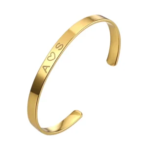 Thick Cuff Bracelet Engraving Bangles Indian Acero Quirurgico Joyas Joyas De Oro De 18 Kilates Joyeria