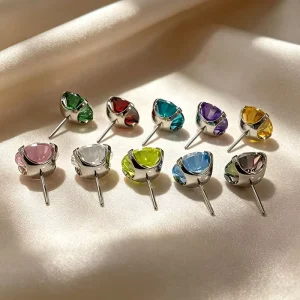 Threadless Push in ASTM F136 Titanium Zircon Labret Piercing Jewelry for Ear Nose Lip Gold Plated Gift