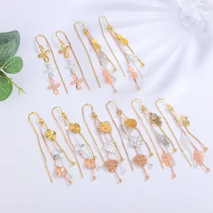 Tian MaoGold Plated 18K Ladies’ Fashion Chandelier Drop Earrings 3 Color Copper Jewelry Ring Options Available