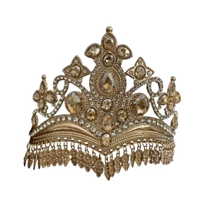 Tiaras Y Coronas Fashion Gold Plated Crystal Rhinestone Alloy Bridal Tiara Wedding Anniversary Prom Hair Accessories Tiara Crown
