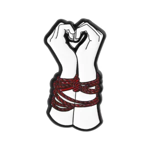 Tied Up Heart Hands Enamel Brooch Metal Badge Creative Love Jewelry Gift for Friends