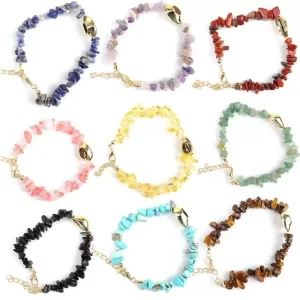 Tiger Eye Men Bracelet Gift 14 Colors Shell Charm Handmade Ocean Style Natural Stone Color Crystal Agate Beaded Bracelets