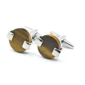 Tiger Eye Stone Premium Cufflinks Custom Mens Suit Shirt Fashion Accessory Wedding Tuxedo Trendy Jewelry Cufflinks