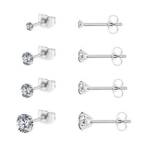 Titanium 20G CZ Stud Earrings for Body Piercing Jewelry
