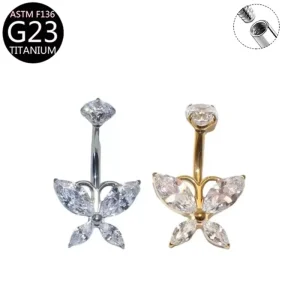 Titanium Curved Barbell Jewelry for Navel Piercings