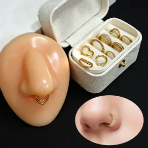 Titanium Gold Plated Hoop Nose Rings & Ear Rings Trendy Fashion Jewelry Piercing Body Wedding Engagement Gift