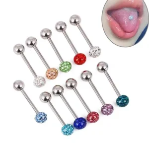 Titanium Stainless Steel Tongue Barbell Ear Piercing Jewelry Diamond Women Men Fashion Body Piercing Jewelry for Party