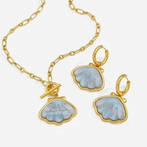 Titanium Steel Shell Necklace Luxury Niche Accessory for Women’s Earrings Luxurious High end Jewelry Item