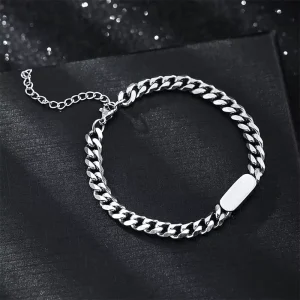 Titanium Steel Trendy Bracelet for Women Minimalist Style Hip Hop Fashion Chain & Link Jewelry for Students & Couples