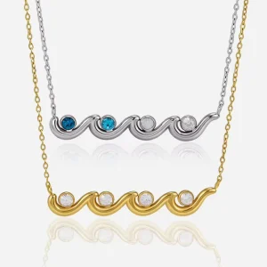 Titanium Steel Wave Zirconia Necklace Luxurious Collar Chain Jewelry with High end Appeal and Non fading Properties