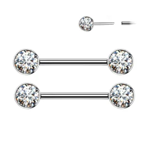 Titanium Unisex Body Jewelry F136 Gold Nipple Ring Zirconia Ball Pattern G23 Earrings Zircon Stone Wedding Fashion Piercing
