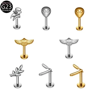 Titanium Zircon Stud Earrings for Cartilage Piercing Trendy Body Jewelry