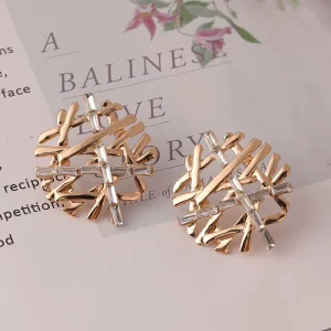 TongLing Fashion Trendy Alloy Gold Snowflake Stud Earrings Jewelry For Woman Girl