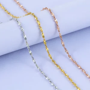 Top Fashion 925 Sterling Silver Starlight Chain Womens Silver 18k Gold Plated Necklace Chain DIY Jewelry