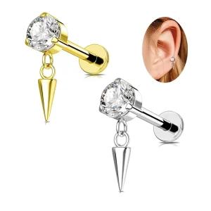 Top Selling Earring Flat Back Dangle Lip Ring Labret Piercing Jewelry Helix Piercing Fashion Body Jewelry for Women Men