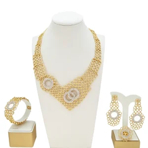 Top Selling Jewelry Sets High Quality African Style Jewelry Necklace Earrings for Weddings Party