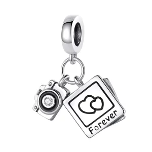 Tourism Style Airplane Luggage Camera Pendant Charms Silver Plated Copper DIY Bracelet Fittings Source Jewelry Factory