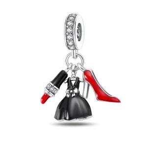 Tourism Style Lipstick Luggage Camera Pendant Charms Silver Plated Copper DIY Bracelet Fittings Source Jewelry Factory