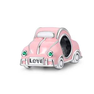 Tourism Style Pink Car Pendant Charms Silver Plated Copper DIY Bracelet Fittings Source Jewelry Factory