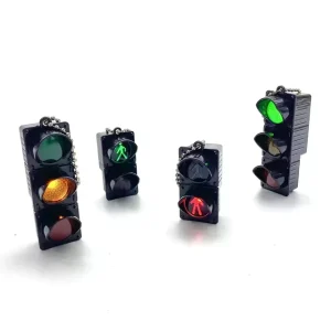 Traffic Light Signs Keychain Traffic Light Signs Toy Crosswalk Signal Model Toy for Kids Birthday Education Gifts