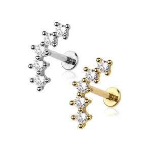 Tragus Cartilage Labret Piercing Flat Back Earring Body Jewelry for Women Men