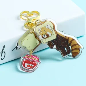 Transparent Acrylic Charm Custom Printed Glitter Acrylic Keychain With Epoxy