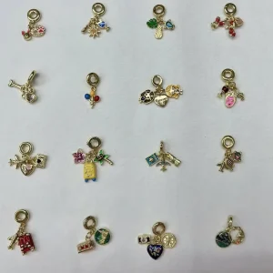 Travel Collection Lovely Suitcase Map Bag Charms DIY Jewelry Fashion Pendants Cute Flower Bear Cat Boy Girl Charm Pendant