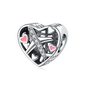 Travel Theme Love Heart Bracelet Beads Fashion Copper Silver Plated Necklace Charms Pendants DIY Jewelry Accessories for Holiday