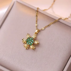 Tree Of Life Zircon Pendant Gold Plated Stainless Steel Women Daily Waterproof Fashion Jewelry Necklace Factory Direct