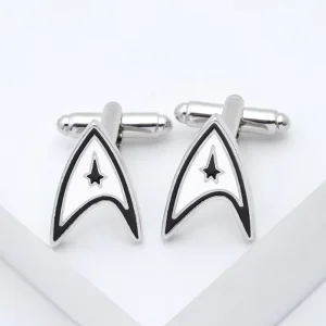 Trek Cufflinks Zinc Alloy High Quality Men’s T-shirts Cufflinks Silver Plated Fashion Jewelry Star for Men