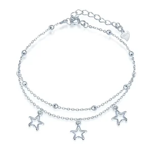 Trending Fashion 925 Silver Foot Jewelry Anklet for Women Double Chain